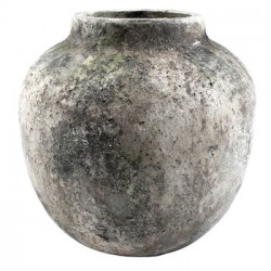 Vase en ciment rond - Gris
