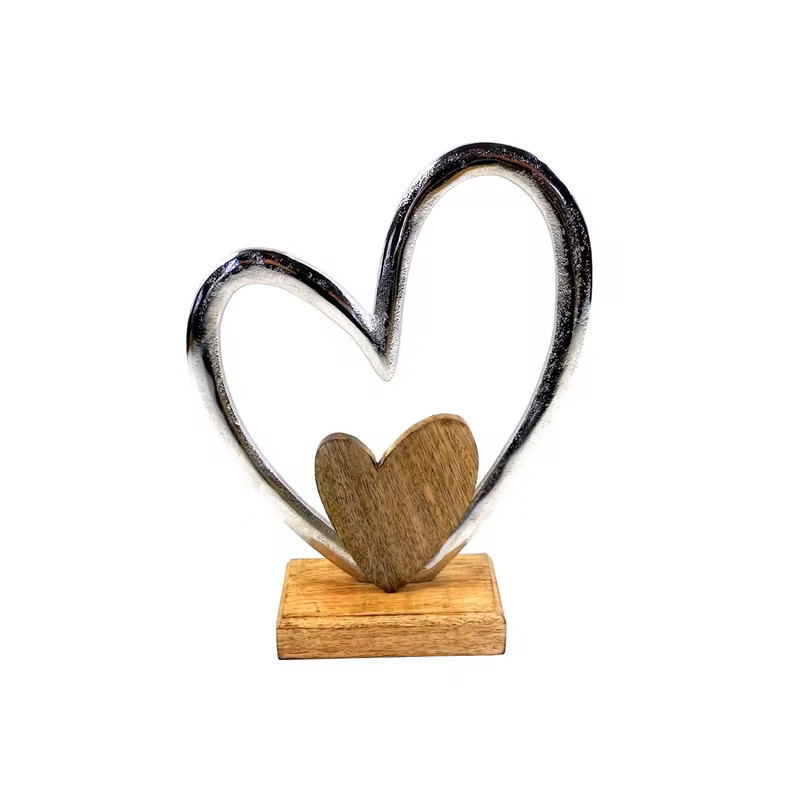 Coeur en métal et bois